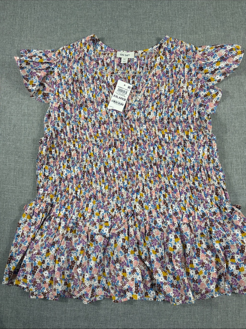 On 34TH  Floral Smocked Dress in Pink
